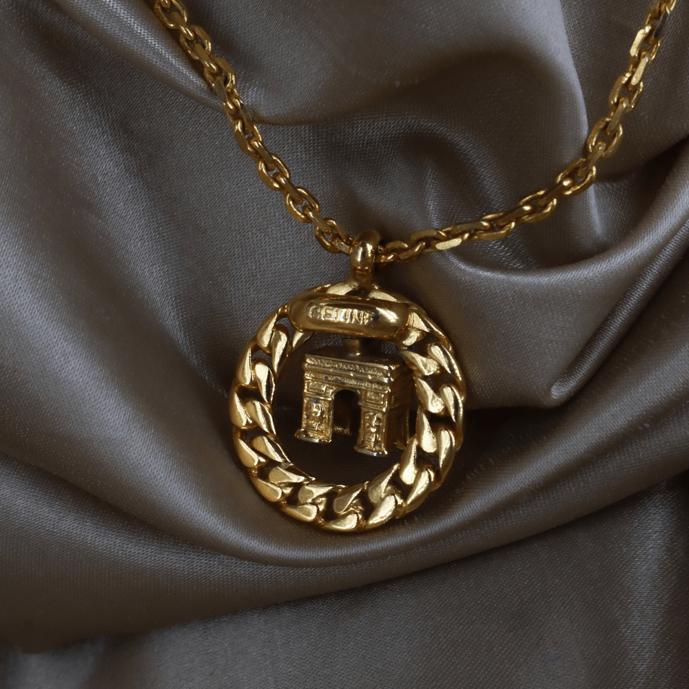 CELINE 凱旋門立體吊墜項鏈｜ 1991年超罕有產品 - Vintasy
