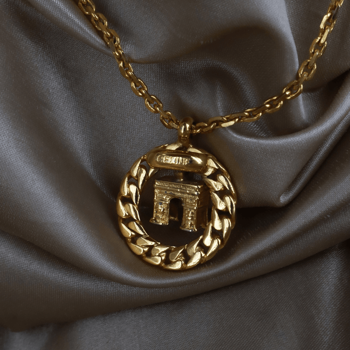 CELINE 凱旋門立體吊墜項鏈｜ 1991年超罕有產品 - Vintasy