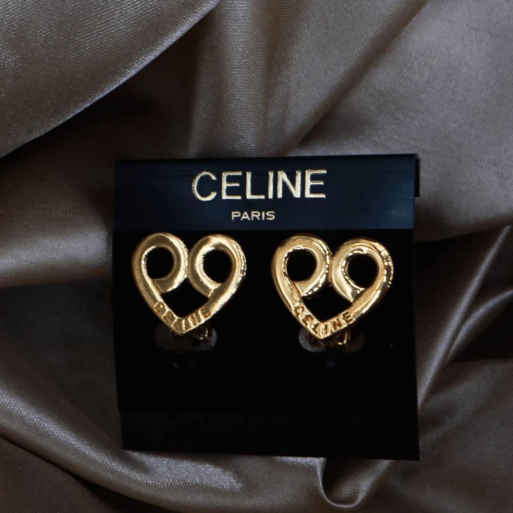 CELINE 心型耳夾 ｜ 連原裝卡 麈袋 - Vintasy