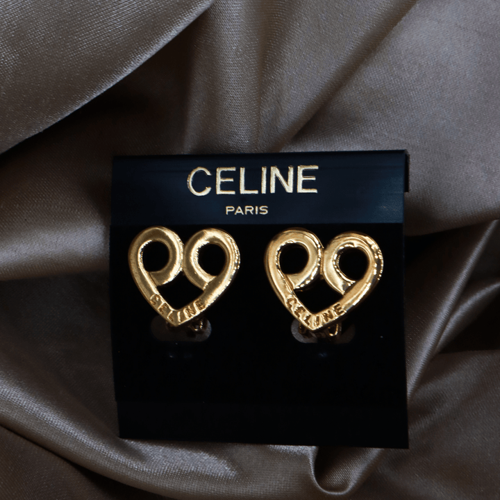 CELINE 心型耳夾 ｜ 連原裝卡 麈袋 - Vintasy