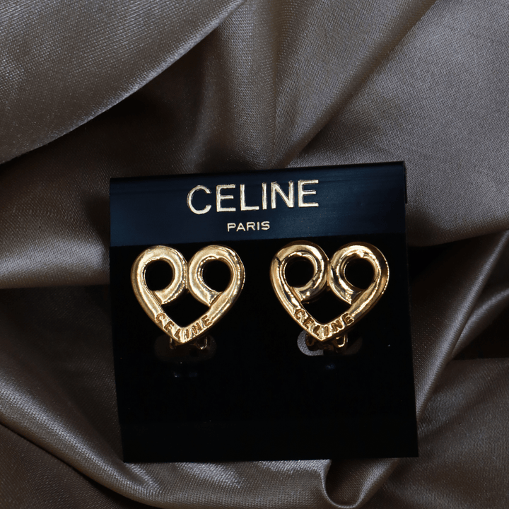CELINE 心型耳夾 ｜ 連原裝卡 麈袋 - Vintasy