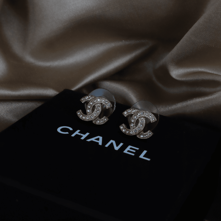 CHANEL 雙CC金色滿鑽耳環｜2018年款 - Vintasy