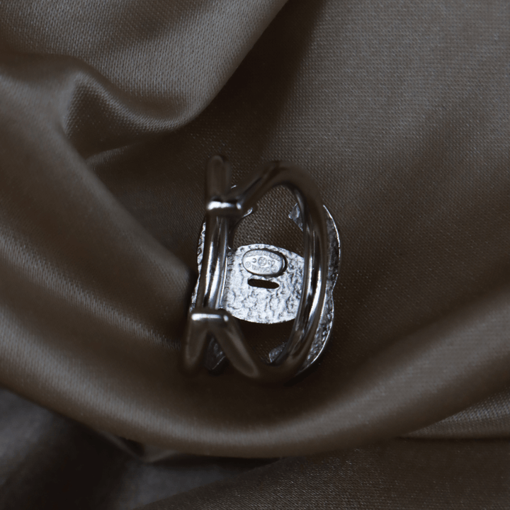 CHANEL Classic CC 水晶開口戒指（銀色）｜2003年 - Vintasy戒指
