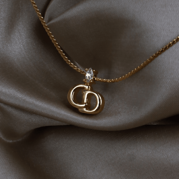 CHRISTIAN DIOR 貓眼閃石吊墜項鏈 | 經典1990年代款式 ｜附原盒 - Vintasy項鏈