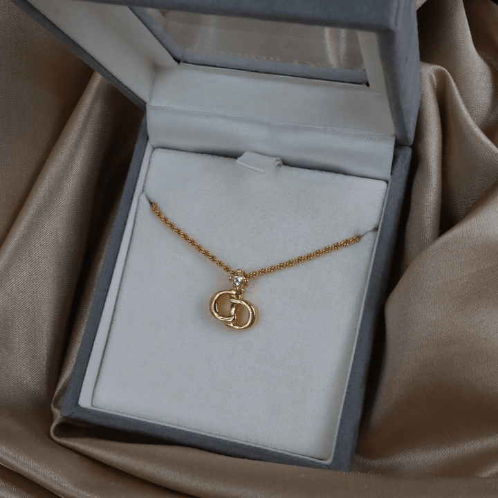 CHRISTIAN DIOR 吊墜閃石項鏈（金）| 1990年代款 | 秒殺熱賣款 - Vintasy項鏈