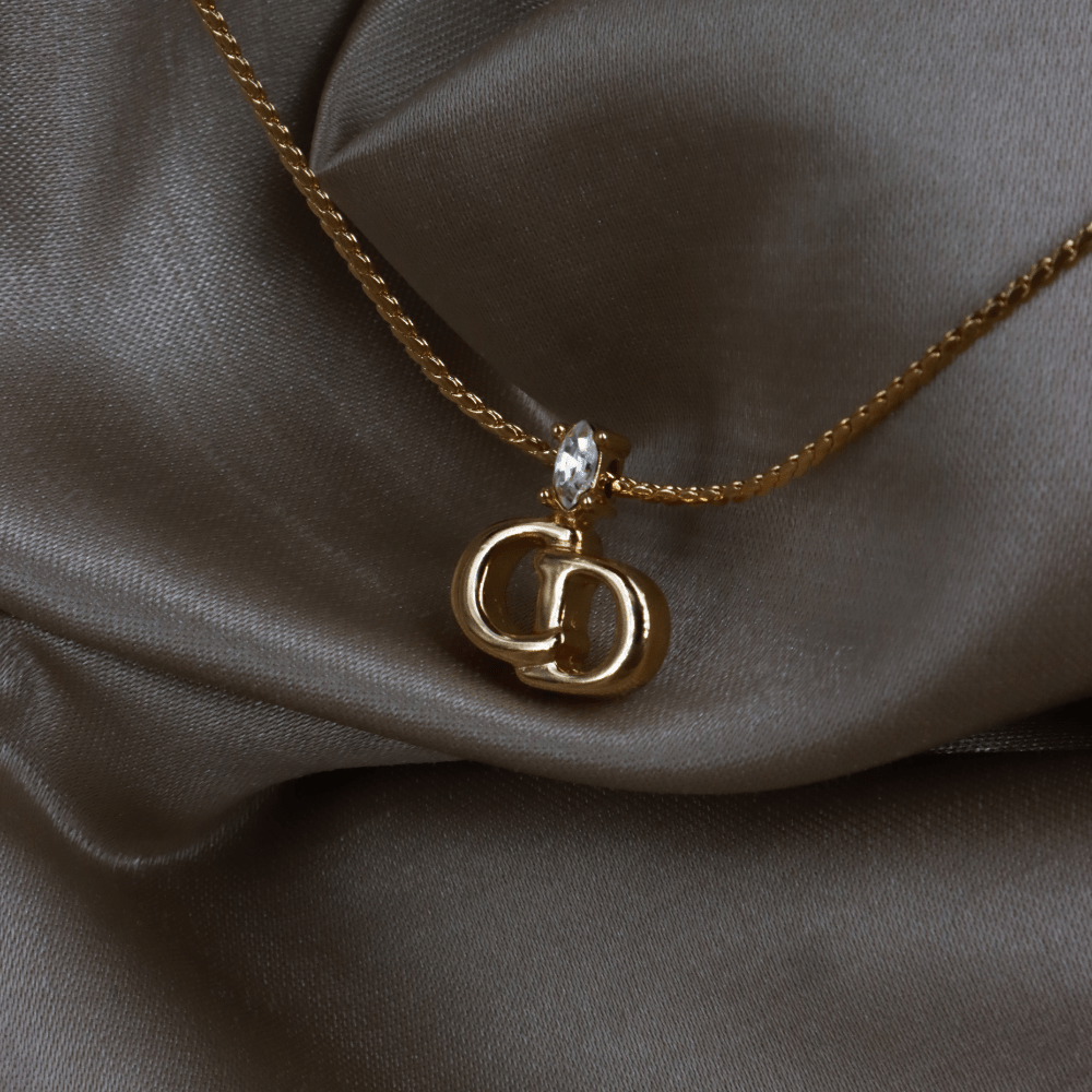 CHRISTIAN DIOR 貓眼閃石吊墜項鏈 | 經典1990年代款式 ｜附原盒 - Vintasy項鏈