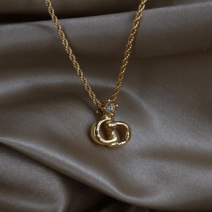 CHRISTIAN DIOR 吊墜閃石項鏈（金）| 1990年代款 | 秒殺熱賣款 - Vintasy項鏈