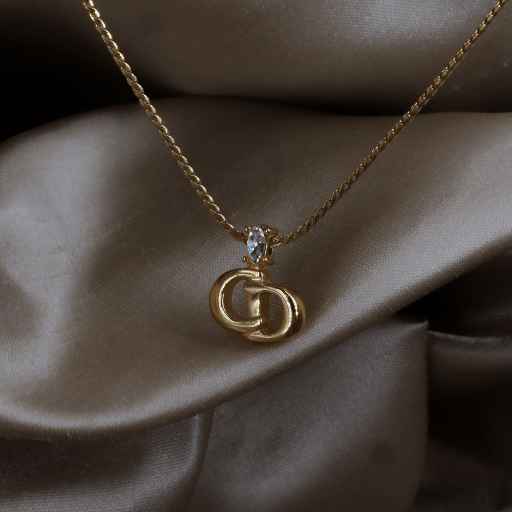 CHRISTIAN DIOR 貓眼閃石吊墜項鏈 | 經典1990年代款式 - Vintasy項鏈