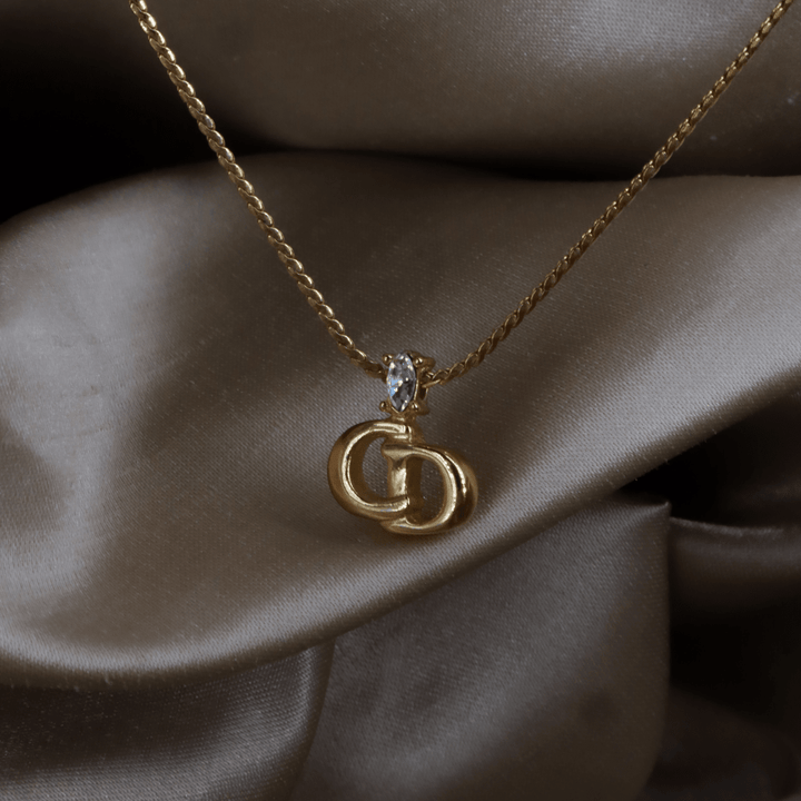 CHRISTIAN DIOR 貓眼閃石吊墜項鏈 | 經典1990年代款式 - Vintasy項鏈