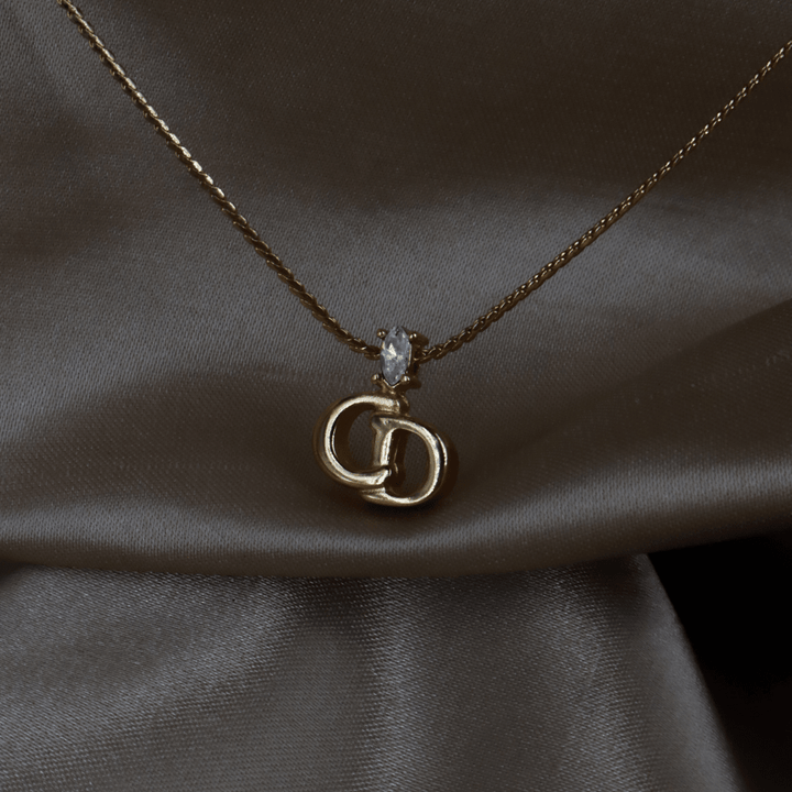 CHRISTIAN DIOR 貓眼閃石吊墜項鏈 | 經典1990年代款式 - Vintasy項鏈