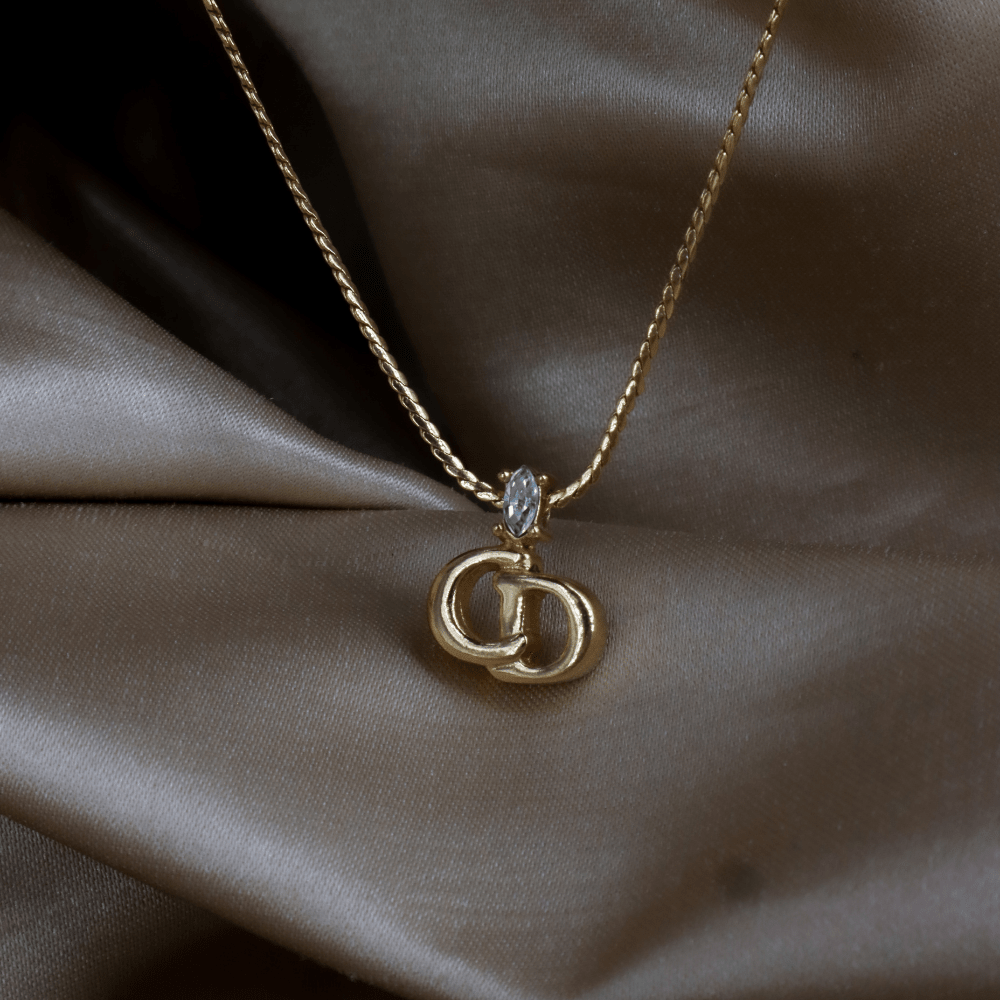 CHRISTIAN DIOR 貓眼閃石吊墜項鏈 | 經典1990年代款式 - Vintasy項鏈