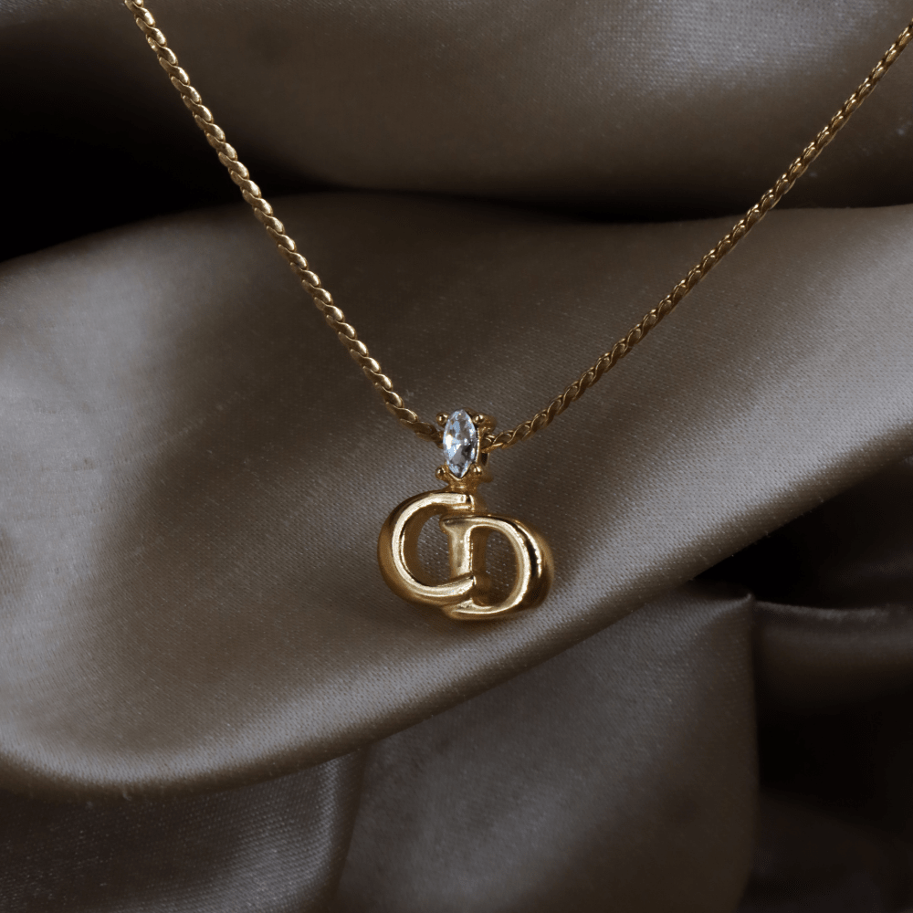 CHRISTIAN DIOR 貓眼閃石吊墜項鏈 | 經典1990年代款式 - Vintasy項鏈