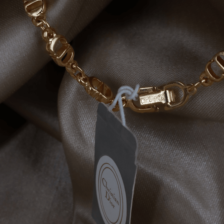 CHRISTIAN DIOR 經典鏈節標誌手鏈｜1990年款 - Vintasy手鏈