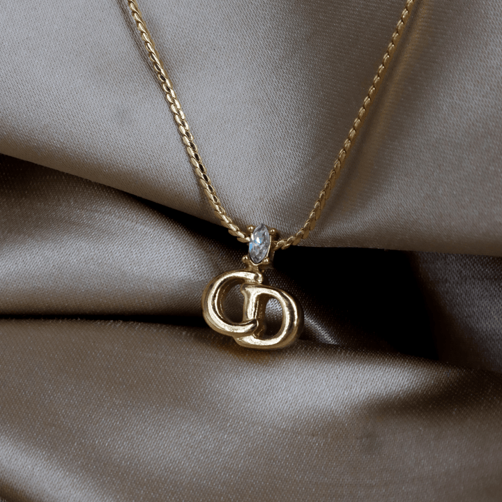 CHRISTIAN DIOR 貓眼閃石吊墜項鏈 | 經典1990年代款式 - Vintasy項鏈