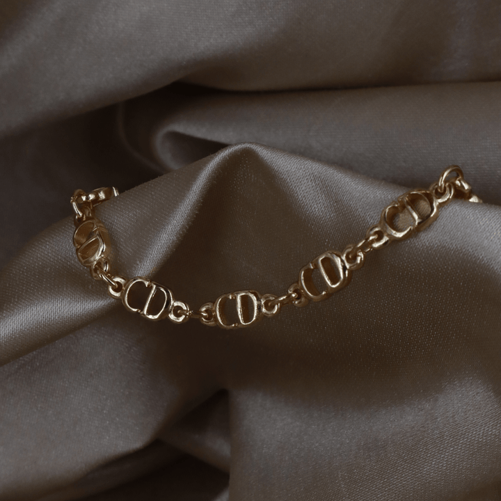CHRISTIAN DIOR 經典鏈節標誌手鏈｜1990年款 - Vintasy手鏈