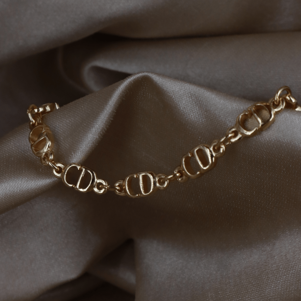 CHRISTIAN DIOR 經典鏈節標誌手鏈｜1990年款 - Vintasy手鏈