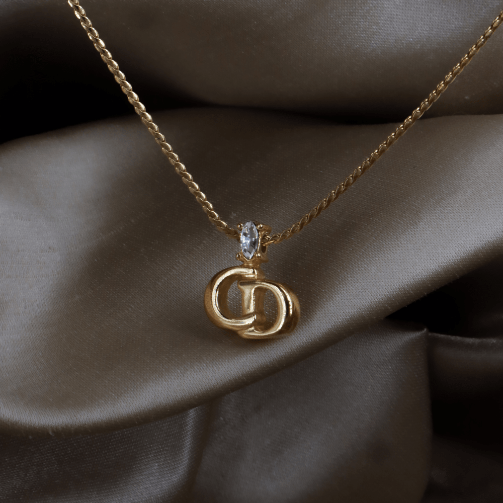 CHRISTIAN DIOR 貓眼閃石吊墜項鏈 | 經典1990年代款式 - Vintasy項鏈