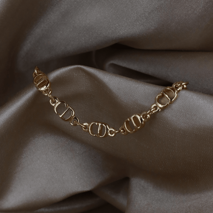 CHRISTIAN DIOR 經典鏈節標誌手鏈｜1990年款 - Vintasy手鏈