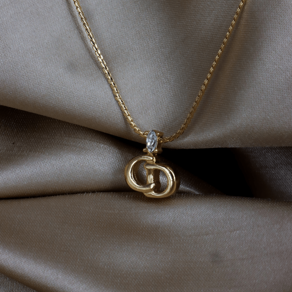 CHRISTIAN DIOR 貓眼閃石吊墜項鏈 | 經典1990年代款式 - Vintasy項鏈