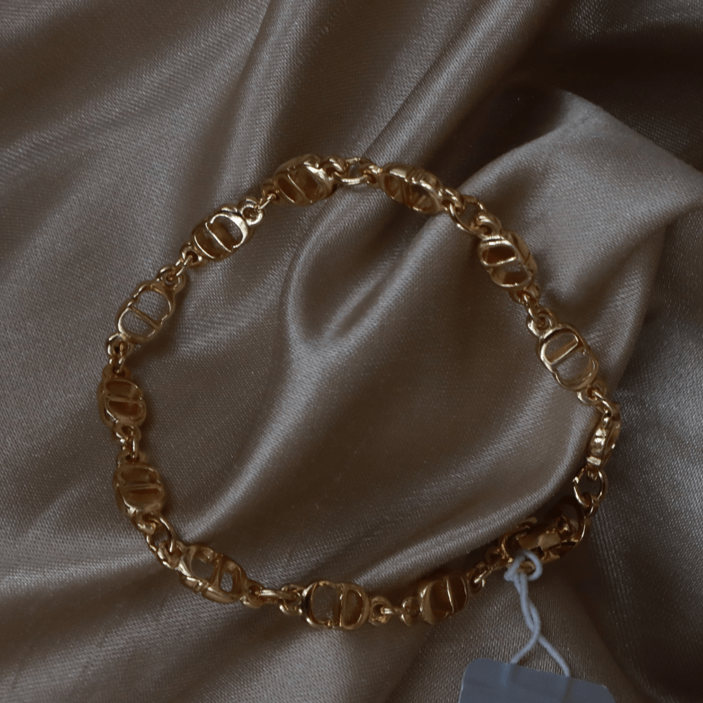 CHRISTIAN DIOR 經典鏈節標誌手鏈｜1990年款 - Vintasy手鏈