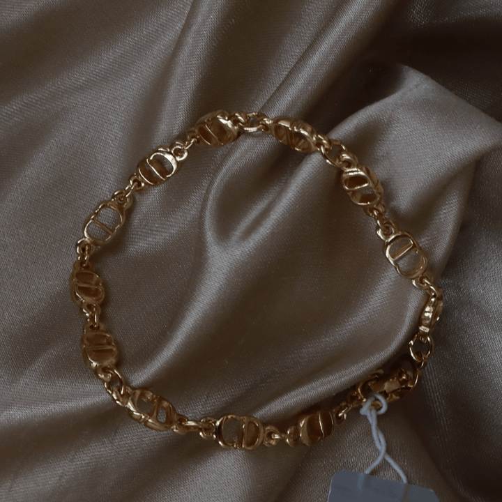 CHRISTIAN DIOR 經典鏈節標誌手鏈｜1990年款 - Vintasy手鏈