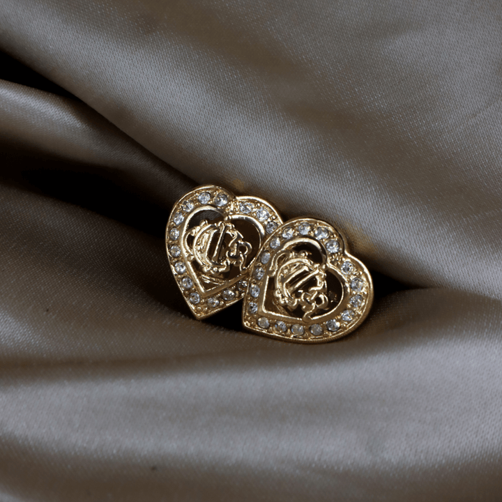 CHRISTIAN DIOR 馬車心心吊墜耳夾 | 1990年代款 - Vintasy