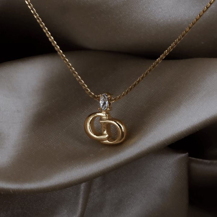 CHRISTIAN DIOR 貓眼閃石吊墜項鏈 | 經典1990年代款式 - Vintasy項鏈