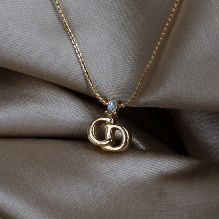 CHRISTIAN DIOR 貓眼閃石吊墜項鏈 | 經典1990年代款式 - Vintasy項鏈