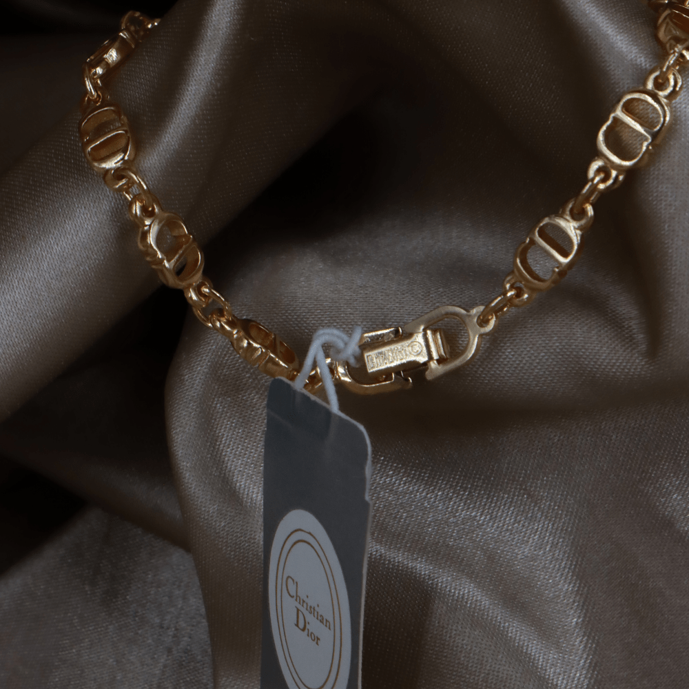 CHRISTIAN DIOR 經典鏈節標誌手鏈｜1990年款 - Vintasy手鏈
