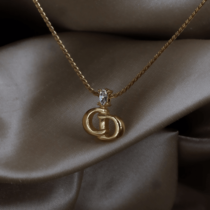 CHRISTIAN DIOR 貓眼閃石吊墜項鏈 | 經典1990年代款式 - Vintasy項鏈