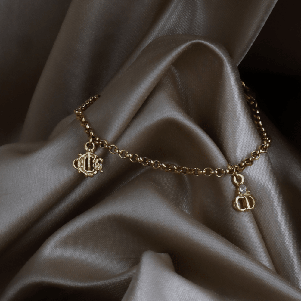 CHRISTIAN DIOR 1995 絕版吊墜手鏈 - Vintasy