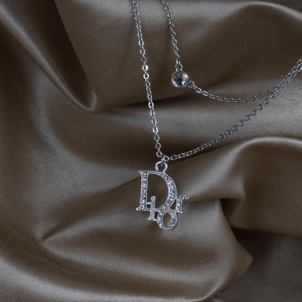 CHRISTIAN DIOR 疊戴閃石吊墜項鏈｜2000年代未使用收藏品 - Vintasy