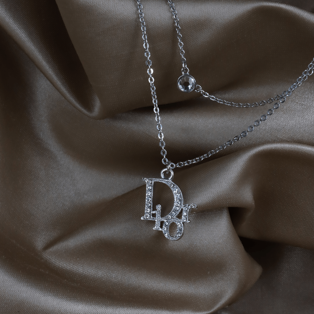 CHRISTIAN DIOR 疊戴閃石吊墜項鏈｜2000年代未使用收藏品 - Vintasy