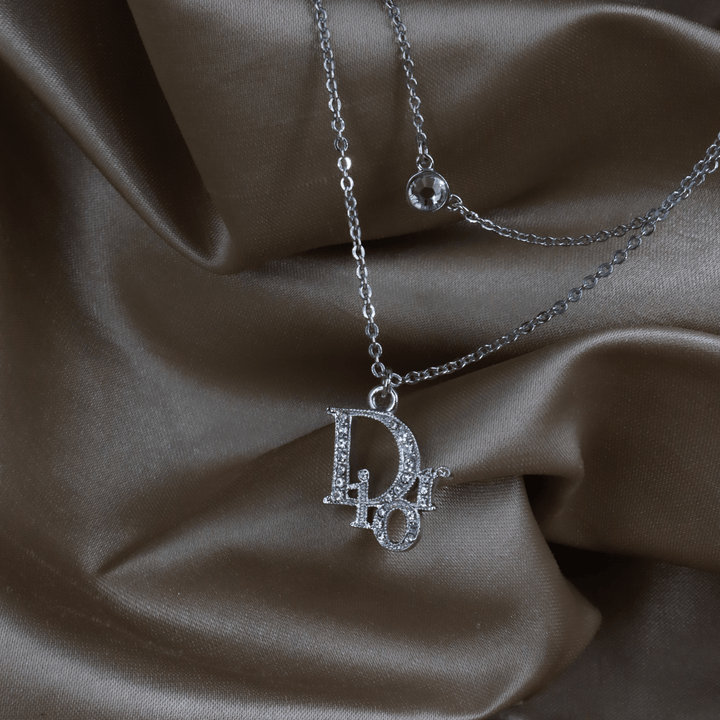 CHRISTIAN DIOR 疊戴閃石吊墜項鏈｜2000年代未使用收藏品 - Vintasy