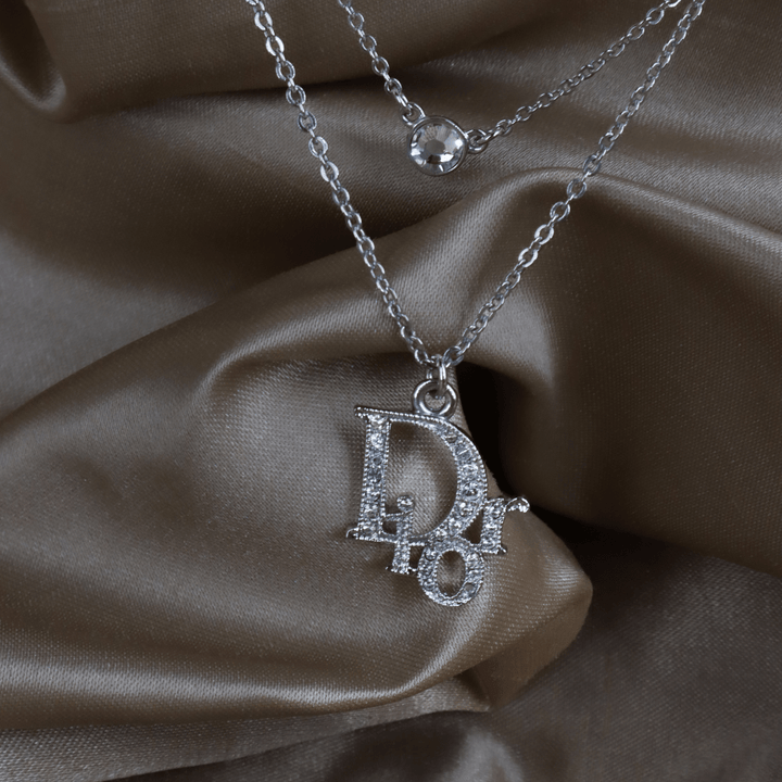 CHRISTIAN DIOR 疊戴閃石吊墜項鏈｜2000年代未使用收藏品 - Vintasy