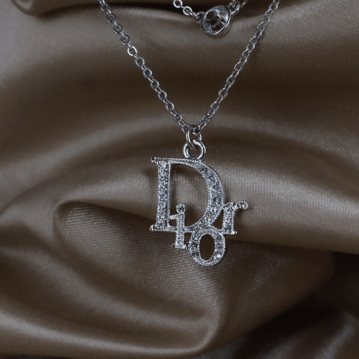 CHRISTIAN DIOR 疊戴閃石吊墜項鏈｜2000年代未使用收藏品 - Vintasy