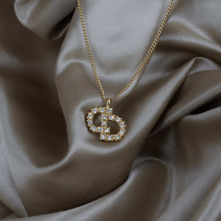 CHRISTIAN DIOR CD Logo 閃石項鏈 - Vintasy項鏈