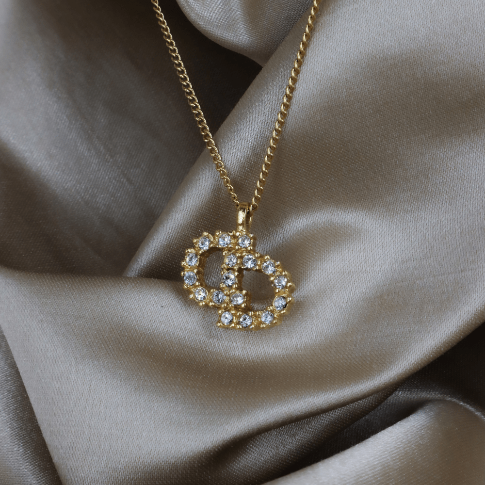 CHRISTIAN DIOR CD Logo 閃石項鏈 - Vintasy項鏈