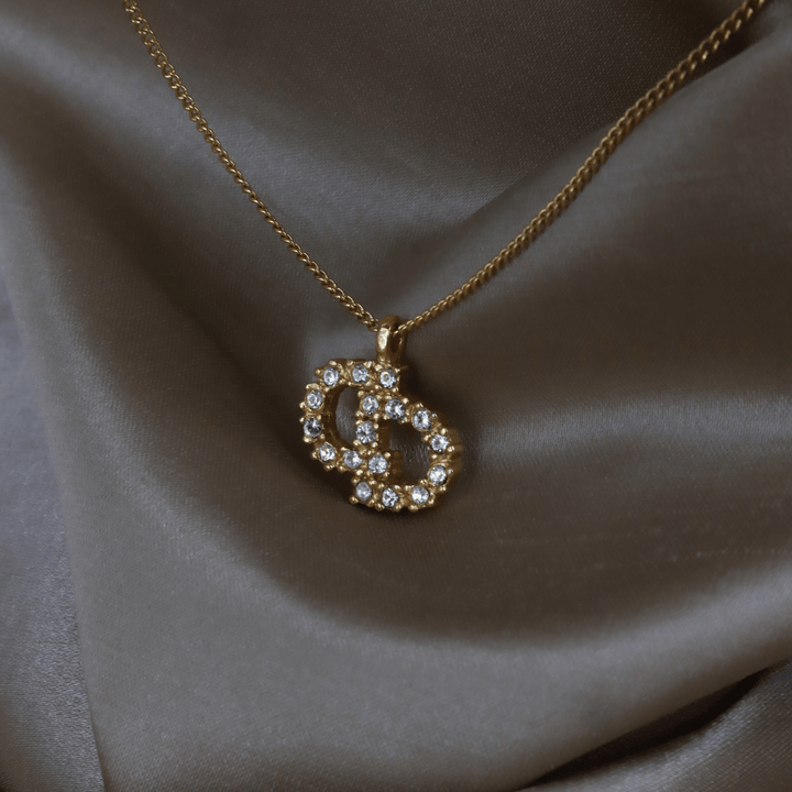CHRISTIAN DIOR CD Logo 閃石項鏈 - Vintasy項鏈