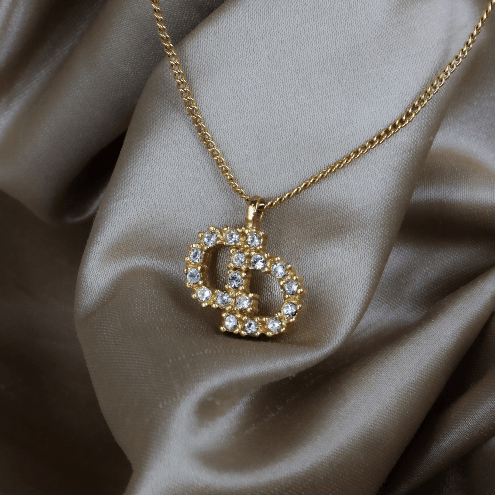CHRISTIAN DIOR CD Logo 閃石項鏈 - Vintasy項鏈