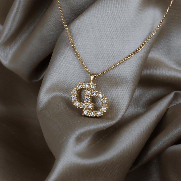 CHRISTIAN DIOR CD Logo 閃石項鏈 - Vintasy項鏈