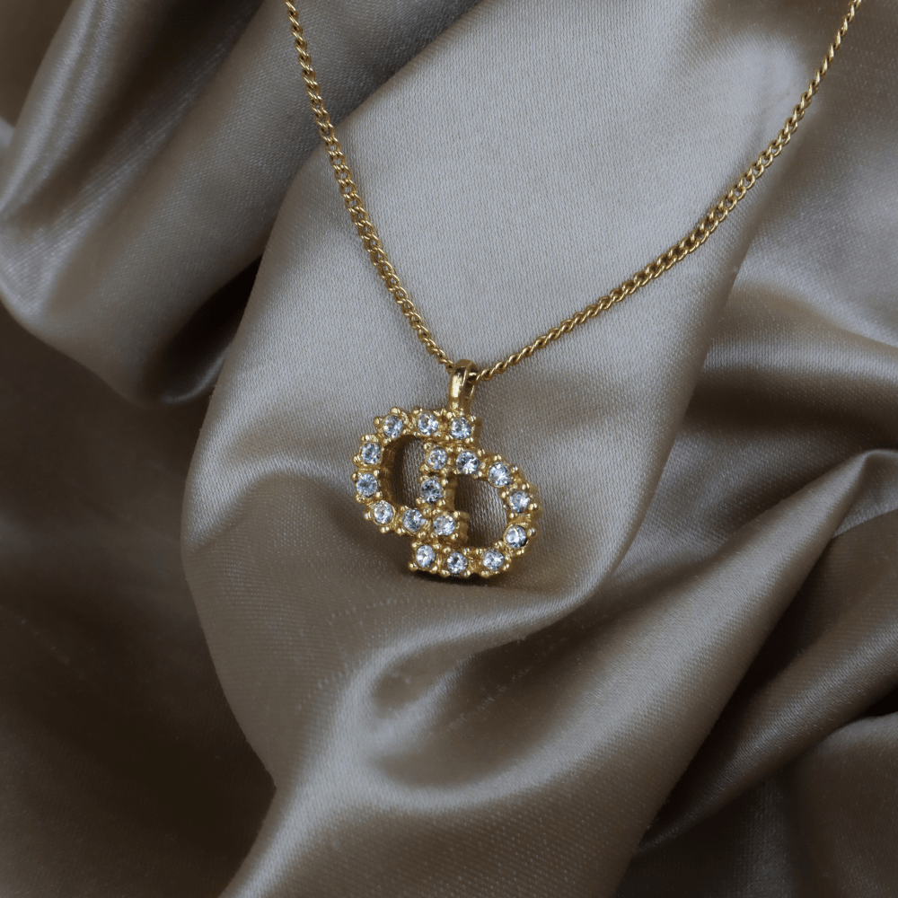 CHRISTIAN DIOR CD Logo 閃石項鏈 - Vintasy項鏈