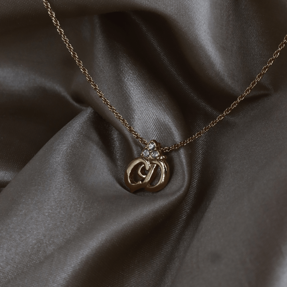 CHRISTIAN DIOR CD Logo 水晶項鏈 - Vintasy項鏈