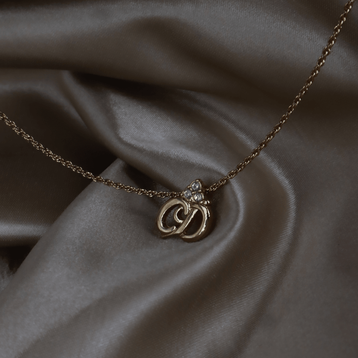 CHRISTIAN DIOR CD Logo 水晶項鏈 - Vintasy項鏈