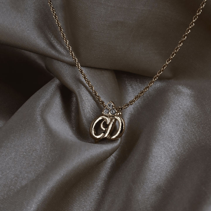 CHRISTIAN DIOR CD Logo 水晶項鏈 - Vintasy項鏈