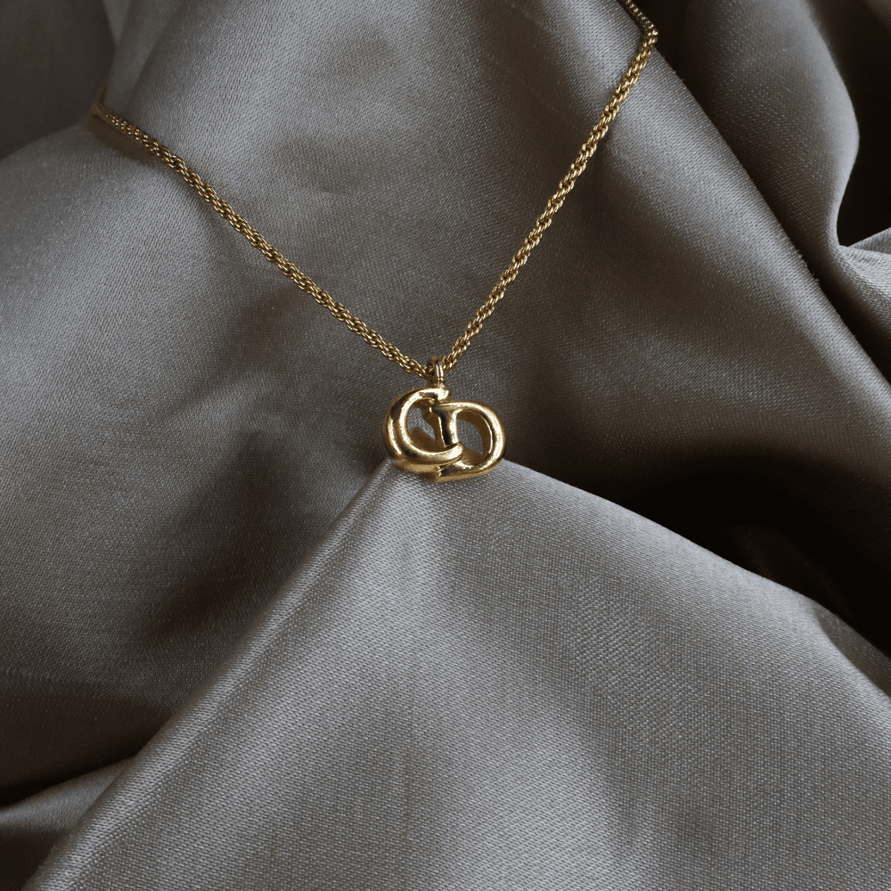 CHRISTIAN DIOR CD Logo 吊墜項鏈 - Vintasy