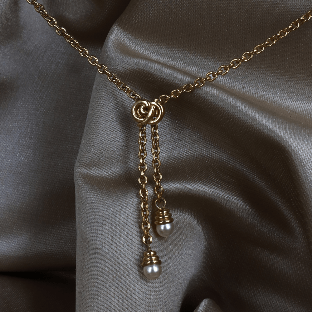CHRISTIAN DIOR CD Logo流蘇珍珠項鏈｜1990年代 - Vintasy