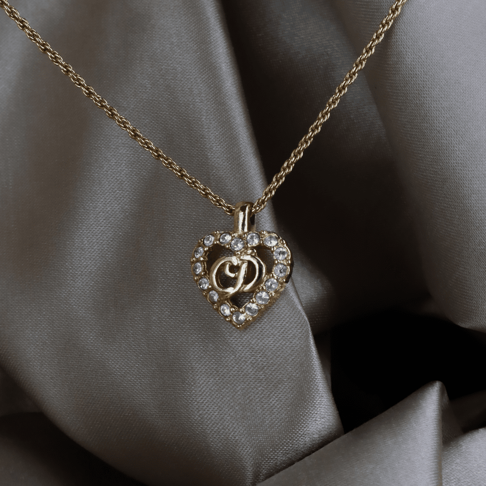 CHRISTIAN DIOR CD閃石吊墜項鏈 - Vintasy