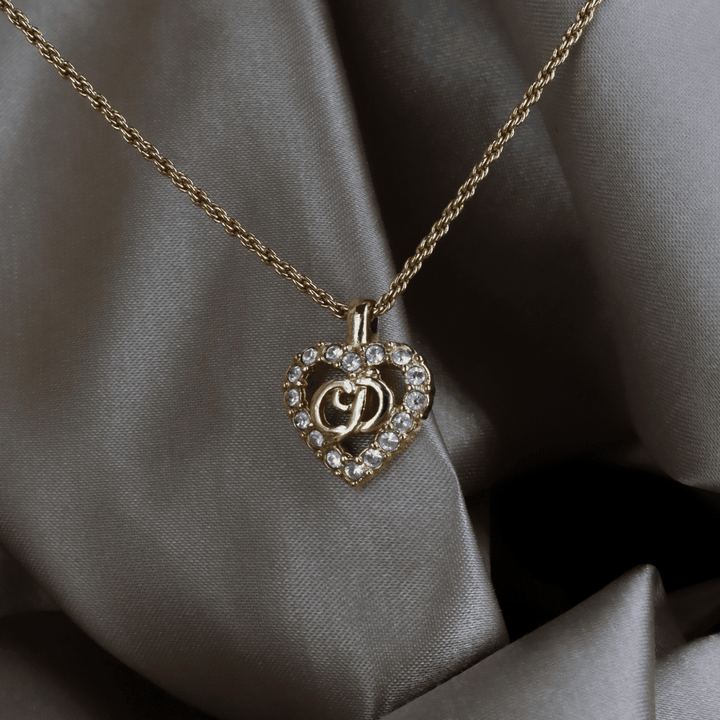 CHRISTIAN DIOR CD閃石吊墜項鏈 - Vintasy