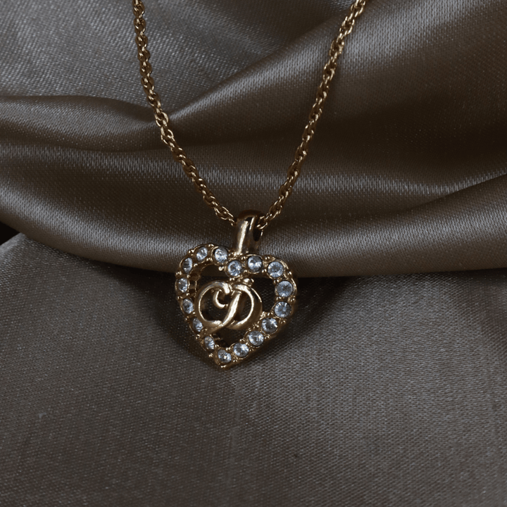 CHRISTIAN DIOR CD閃石吊墜項鏈 - Vintasy